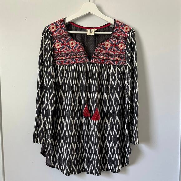 Anthropologie One September Palambo Ikat Boho Blouse size Medium - Picture 6 of 11